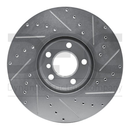 Dynamic Friction Co Brake Rotor Drilled And Slotted Silver, 631-31142L 631-31142L